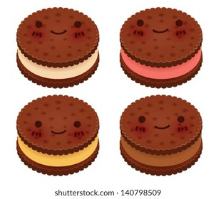 Cute Ice Cream Sanwich Collection - Vector File EPS10