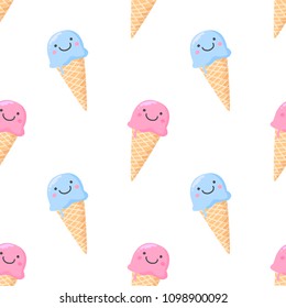cute ice cream seamless pattern