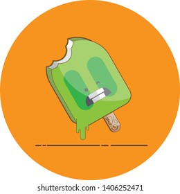 Cute ice Cream Stick vector for summer season, isolated icon ice cream for presentation background