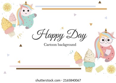 cute ice cream summer background