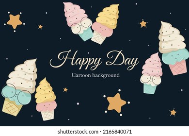 cute ice cream summer background
