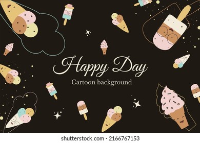cute ice cream  summer background