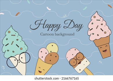 cute ice cream  summer background