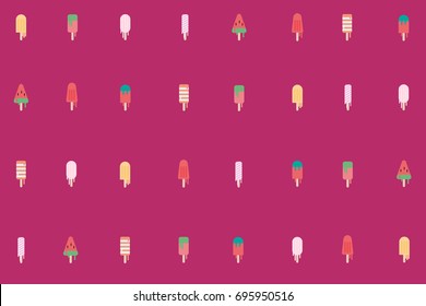 cute ice cream for summer.vector and illustration