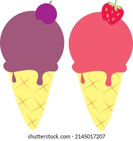 Cute Ice Cream Symbol, sign, logo in vector eps