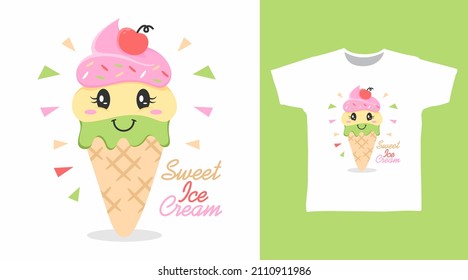 Concepto de diseño de tee de helado cutáneo