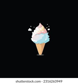 A cute Ice cream vector.