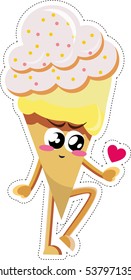 Cute ice cream vector