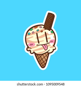 cute ice cream vector cartoon