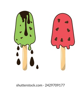 Cute ice cream vector clipart