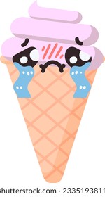 Cute ice cream vector  element