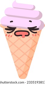 Cute ice cream vector  element