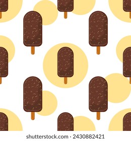 Nette Eiscreme Vektor flache nahtlose Muster in hellen Farben. Vektor-Illustration für Papierhülle, Stoffinnenraum, weißen Hintergrund und andere Benutzer.
