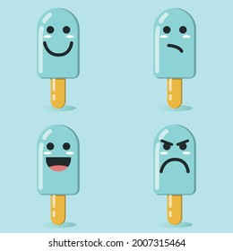 Cute ice cream vector graphic. Perfect for children book, package design, etc
