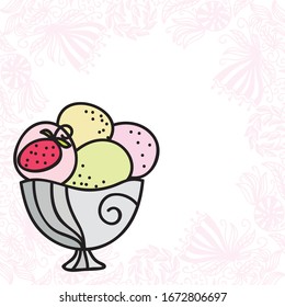 Cute ice cream. Vector illustration