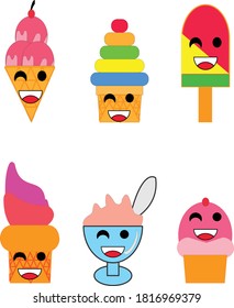 Cute ice cream vector illustration design