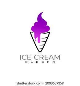 Cute ice cream vector illustration with simple design