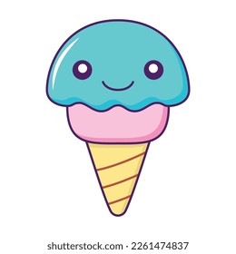 cute ice cream vector illustration template design
