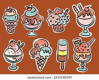 cute ice cream vector illustration design