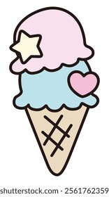 Cute ice cream vector illustration