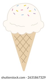 Cute ice cream vector illustration. Dessert, snack, color spray