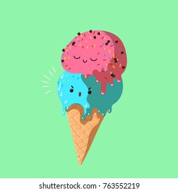 Cute Ice cream vector illustration