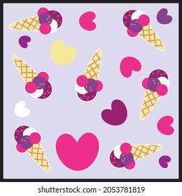 
cute ice creams printed t-shirt