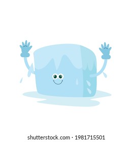 Cute Ice Cube Character Vector Template Stock Vector (royalty Free 