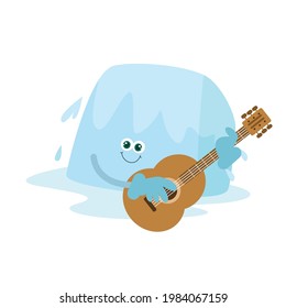 cute ice cube character vector template design illustration