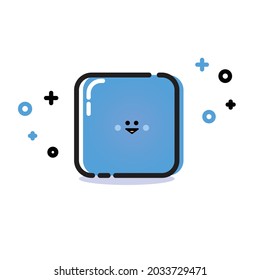 Cute ice cube icon. Ice cube doodle. Ice cube icon eps10.