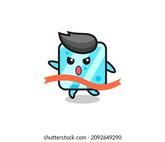 la linda ilustración del cubo de hielo está llegando al acabado, diseño de estilo lindo para camiseta, pegatina, elemento logotipo