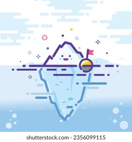 Cute iceberg illustration in MBE style