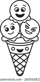 a cute icecream in cone