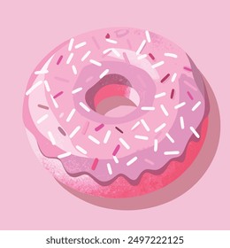 Cute Iced Pink Sprinkle Donut 