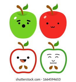 Cute icon apple vector illustration flat style