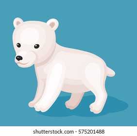 Cute icon of baby wight bear. Perfect card or any kind of design
