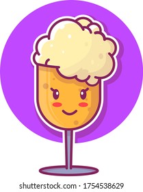 cute icon beer flat illustration