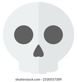 Cute icon cartoon skull isolated on white background.