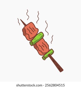 cute icon design barbecue. vector design for restaurant.