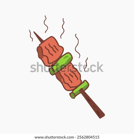 cute icon design barbecue. vector design for restaurant.
