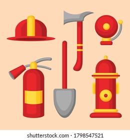 cute icon fireman tools without line