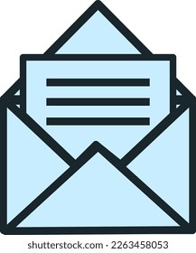 Cute icon illustration of opened letter