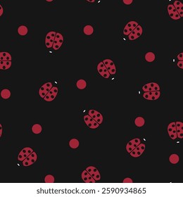 Cute Icon Ladybug Cartoon. Vector
