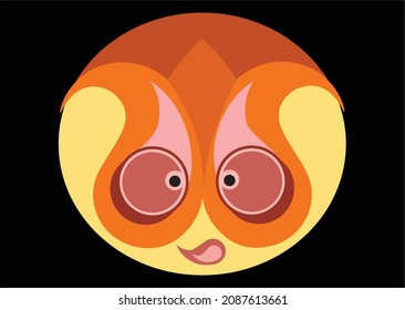 Cute icon logo cartoon simple funny