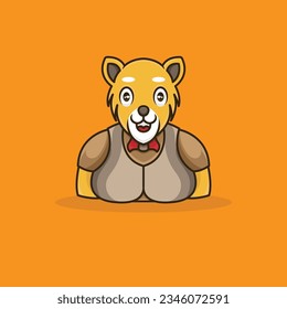 cute icon logo mascot lion king jungle design is perfect for your business