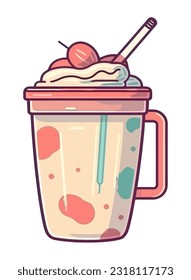 A cute icon of a milkshake icon isolated