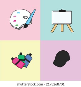 icono lindo para pintar herramientas, estilo plano