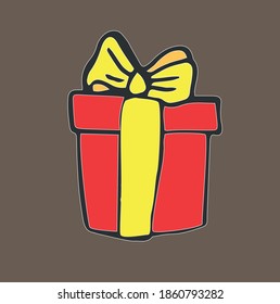 
cute icon with present , Christmas present