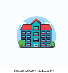 Cute icon school.illustration vector graphic
