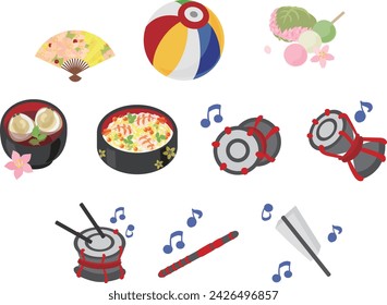 A cute icon set to celebrate the wonderful Doll's Festival (Hinamatsuri)